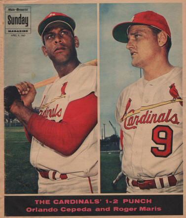 1967 Globe Democrat Sunday Magazine - Orlando Cepeda & Roger Maris