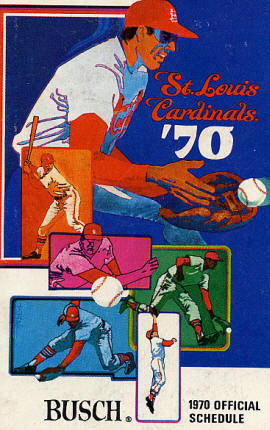 1970 St. Louis Cardinals Pocket Schedule