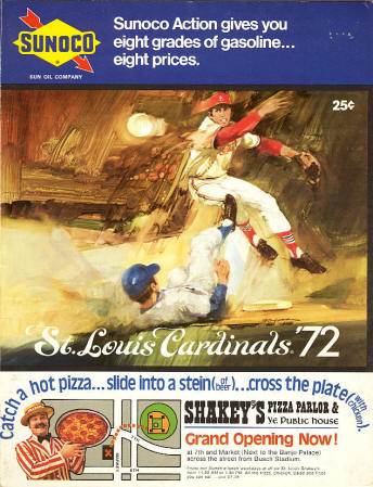 1972 St. Louis Cardinals Scorecard