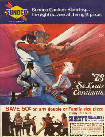 1973 St. Louis Cardinals Scorecard