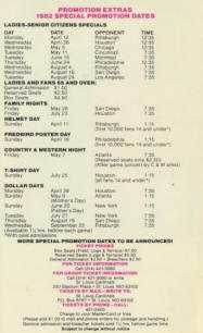 1982 St. Louis Cardinals Pocket Schedule