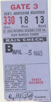 St. Louis Cardinals - 1983 Ticket Stub Opening Day