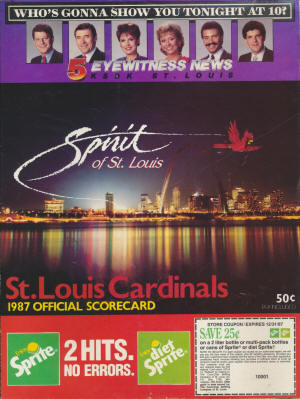 St. Louis Cardinals - 1987 Scorecard