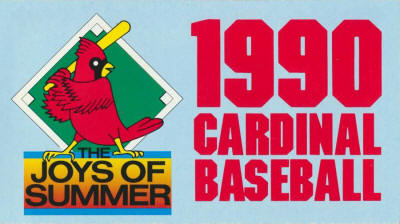St. Louis Cardinals - 1990 Ticket info front cover