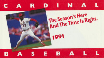 St. Louis Cardinals - 1991 Ticket info front cover