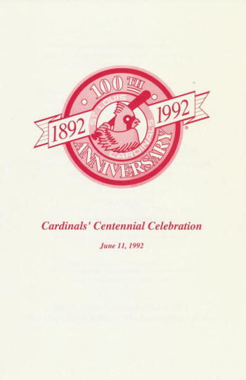 ST. LOUIS CARDINALS Centennial Celebration Vintage Poster 100th Anniversary  1992