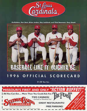 1996 St. Louis Cardinals Scorecard