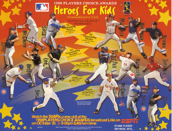 MLB - 1998 Players Choice Awards - Heroes for Kids - McGwire, Jordan