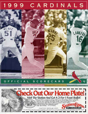 1999 St. Louis Cardinals Official Scorecard