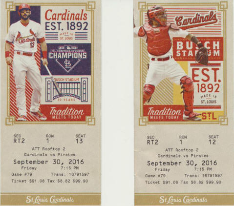 2016 St. Louis ticket stubs