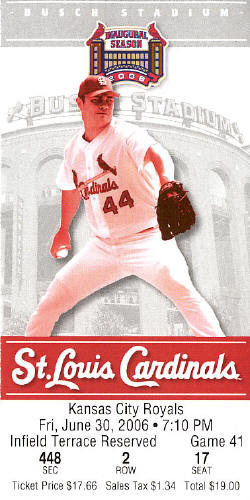 2006 St. Louis Cardinals Ticket Stub