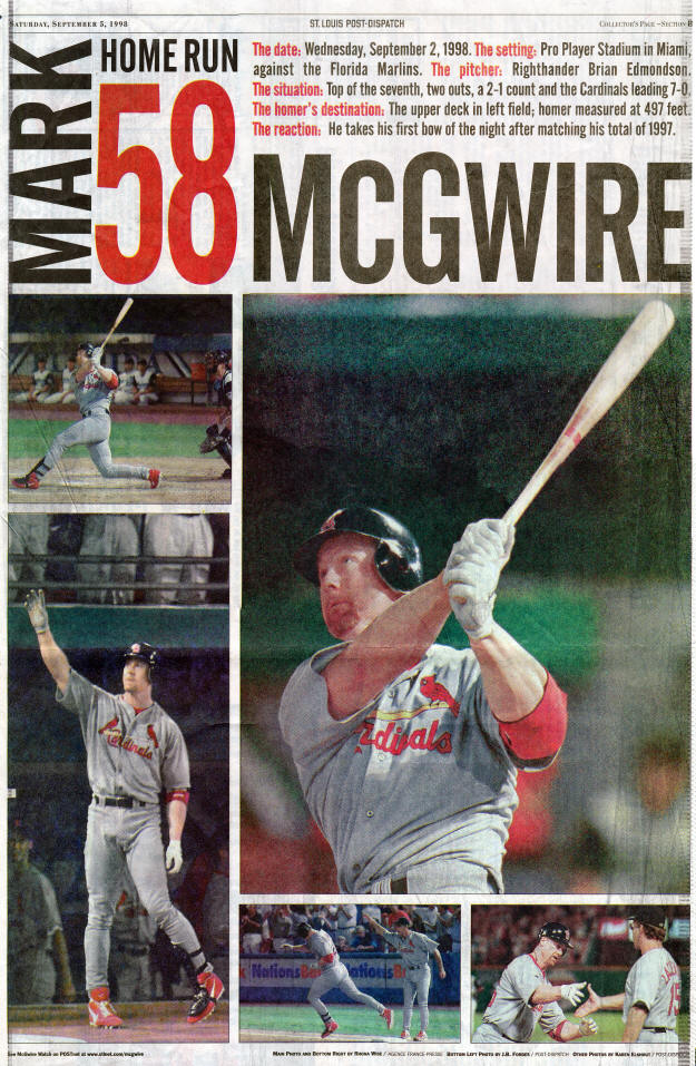 St Louis Post-Dispatch - Mark McGwire - #58