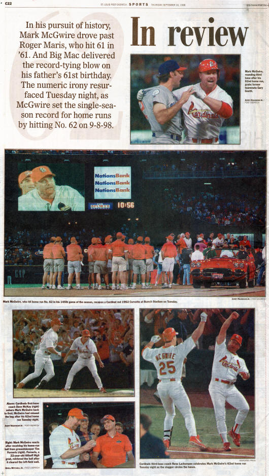 St Louis Post-Dispatch - Mark McGwire - #62