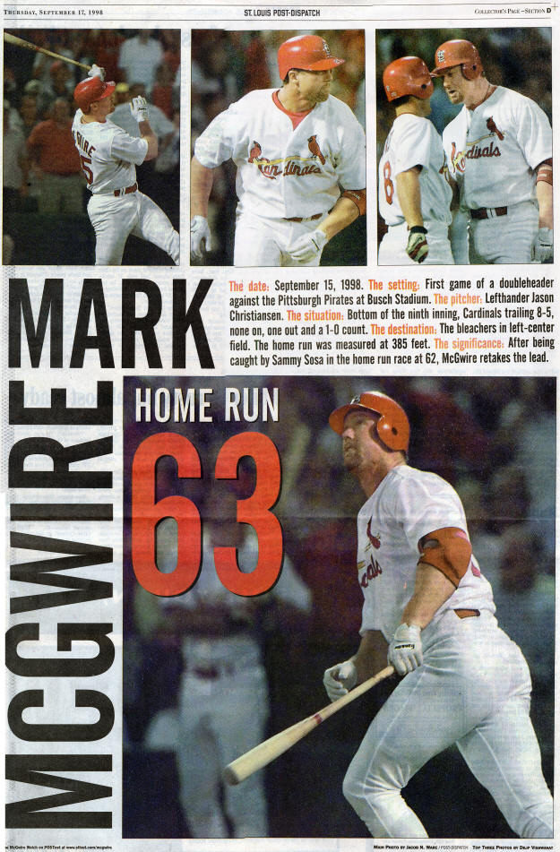 St Louis Post-Dispatch - Mark McGwire - #63