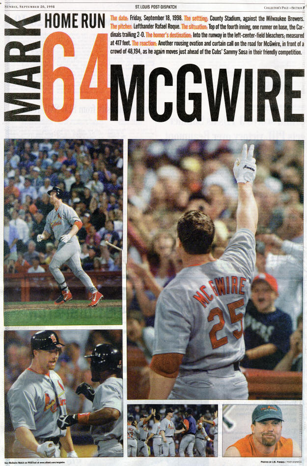 St Louis Post-Dispatch - Mark McGwire - #64