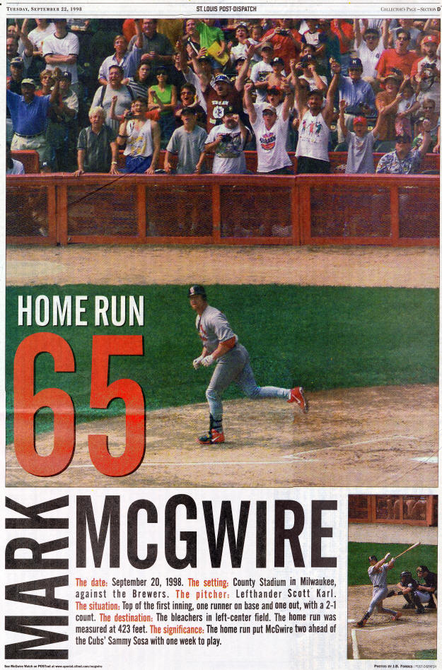 St Louis Post-Dispatch - Mark McGwire - #65