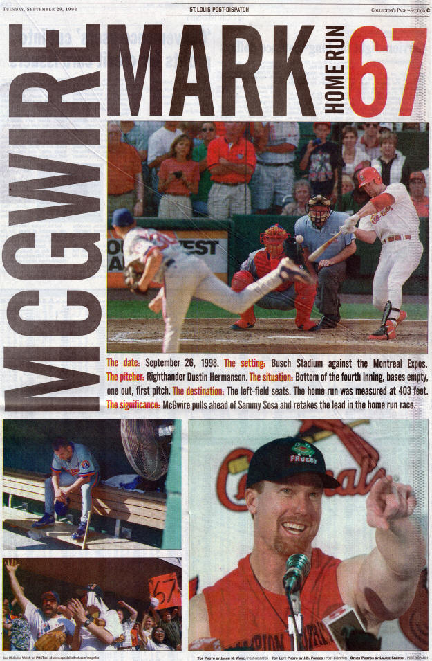 St Louis Post-Dispatch - Mark McGwire - #67