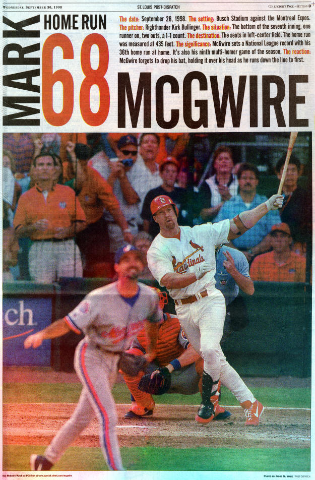 St Louis Post-Dispatch - Mark McGwire - #68