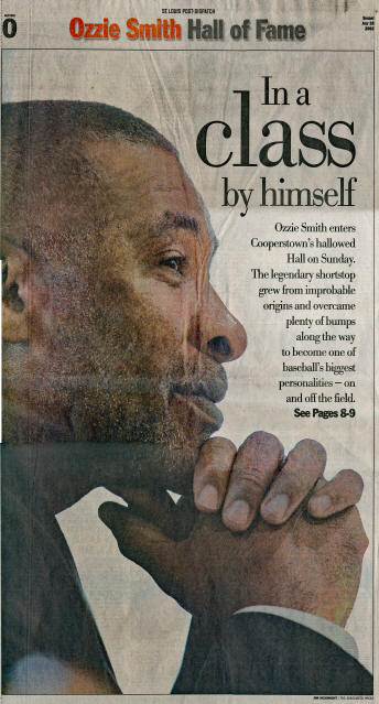 St. Louis Post-Dispatch Ozzie Smith Hall of Fame issue - 7/28/2002