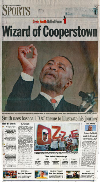 St. Louis Post-Dispatch Ozzie Smith Hall of Fame - 7/29/2002