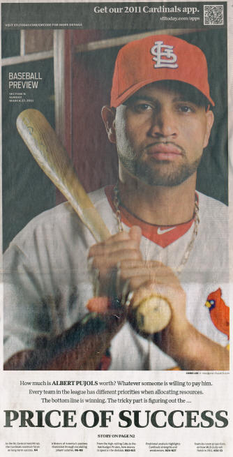 St. Louis Post-Dispatch Cardinals Preview Pujolsos - 3/27/2011