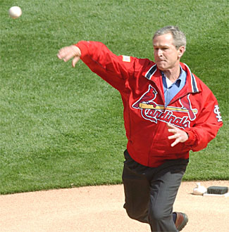 St. Louis Cardinals - 2004 Opening Day - President George W. Bush #43
