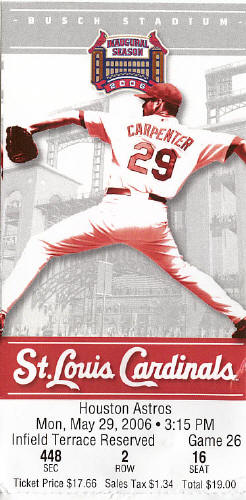 2006 St. Louis Cardinals Ticket Stub