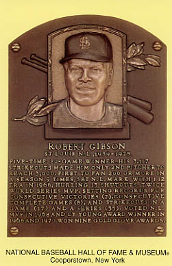Hall of Fame plaque - Bob Gibson