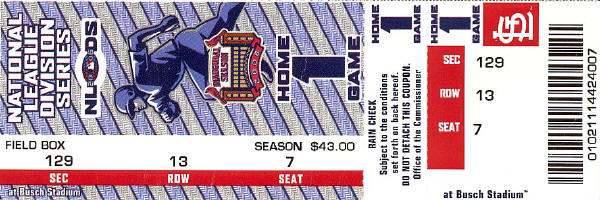 2006 NLDS Ticket Stub