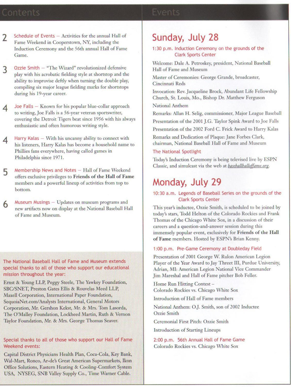 2002 Hall of Fame Induction Ceremony - Ozzie Smith