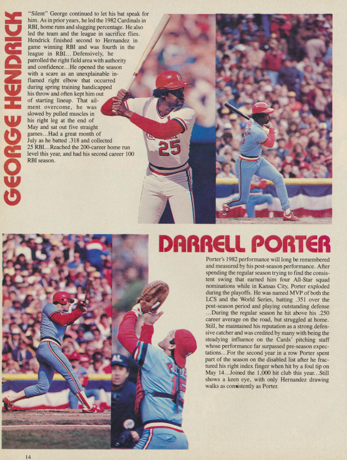 1983 St. Louis Cardinals Official Scorebook - pg 14