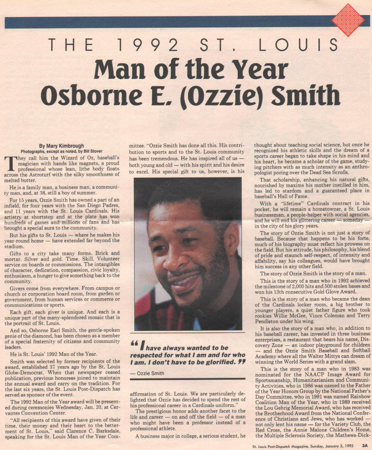 1992 St. Louis Man of the Year - Ozzie Smith
