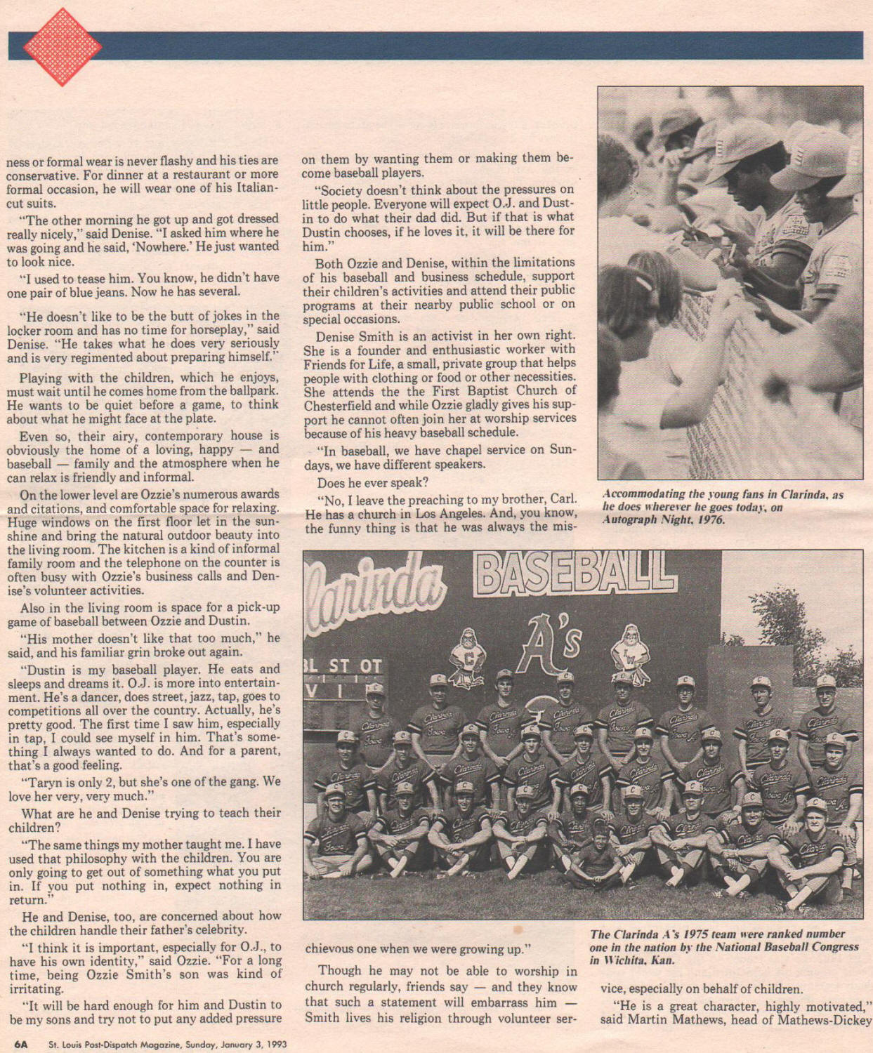 1992 St. Louis Man of the Year - Ozzie Smith