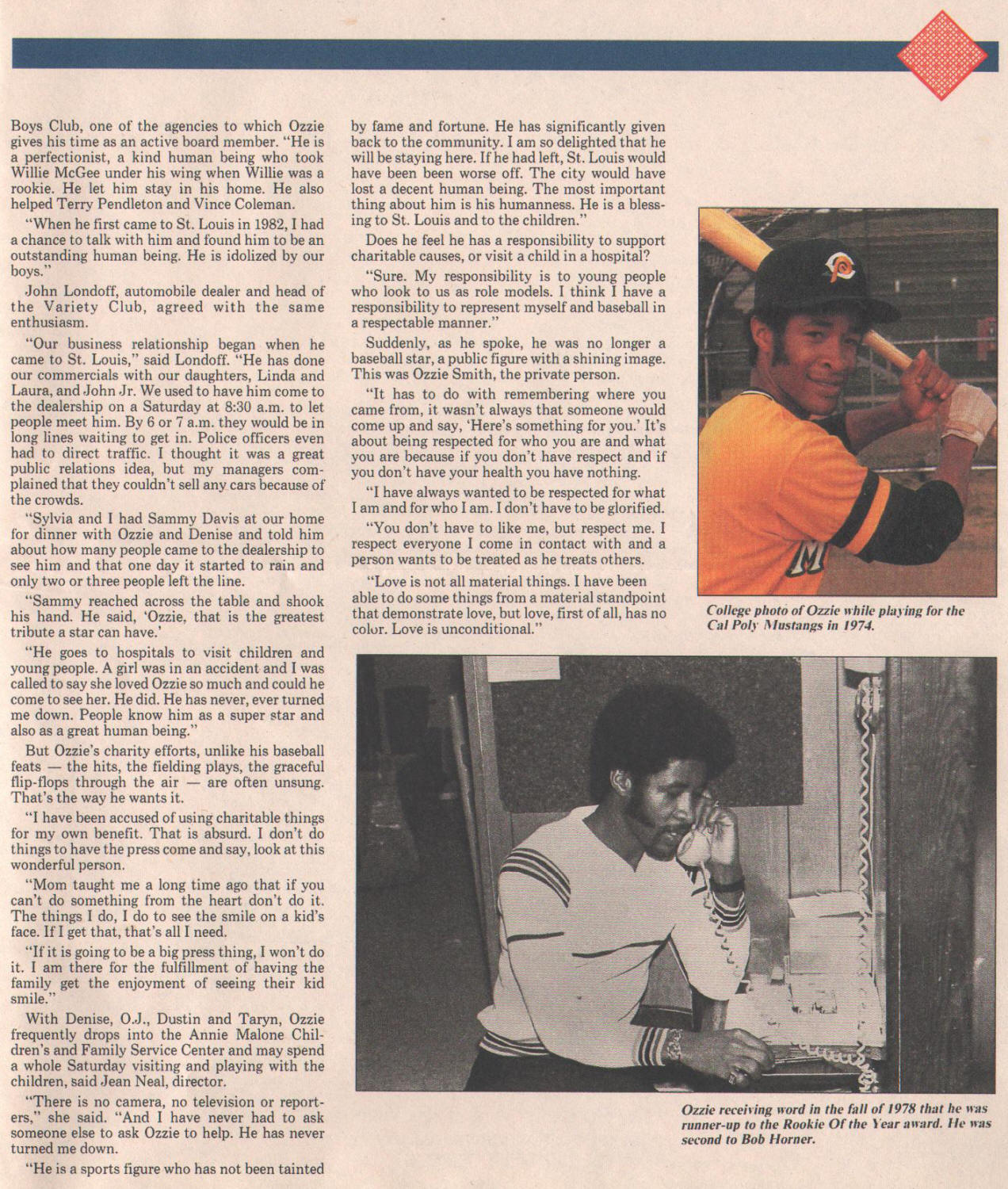 1992 St. Louis Man of the Year - Ozzie Smith