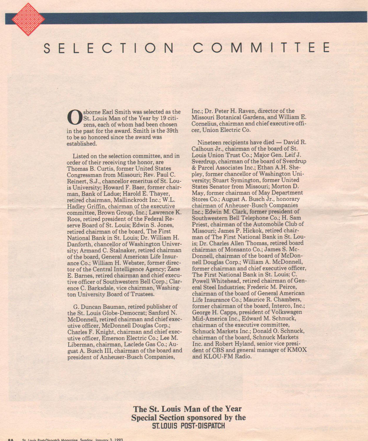 1992 St. Louis Man of the Year - Ozzie Smith