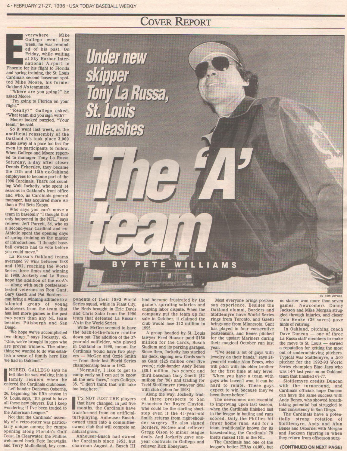 1996 - USA Today Baseball Weekly - Spring Training Preview