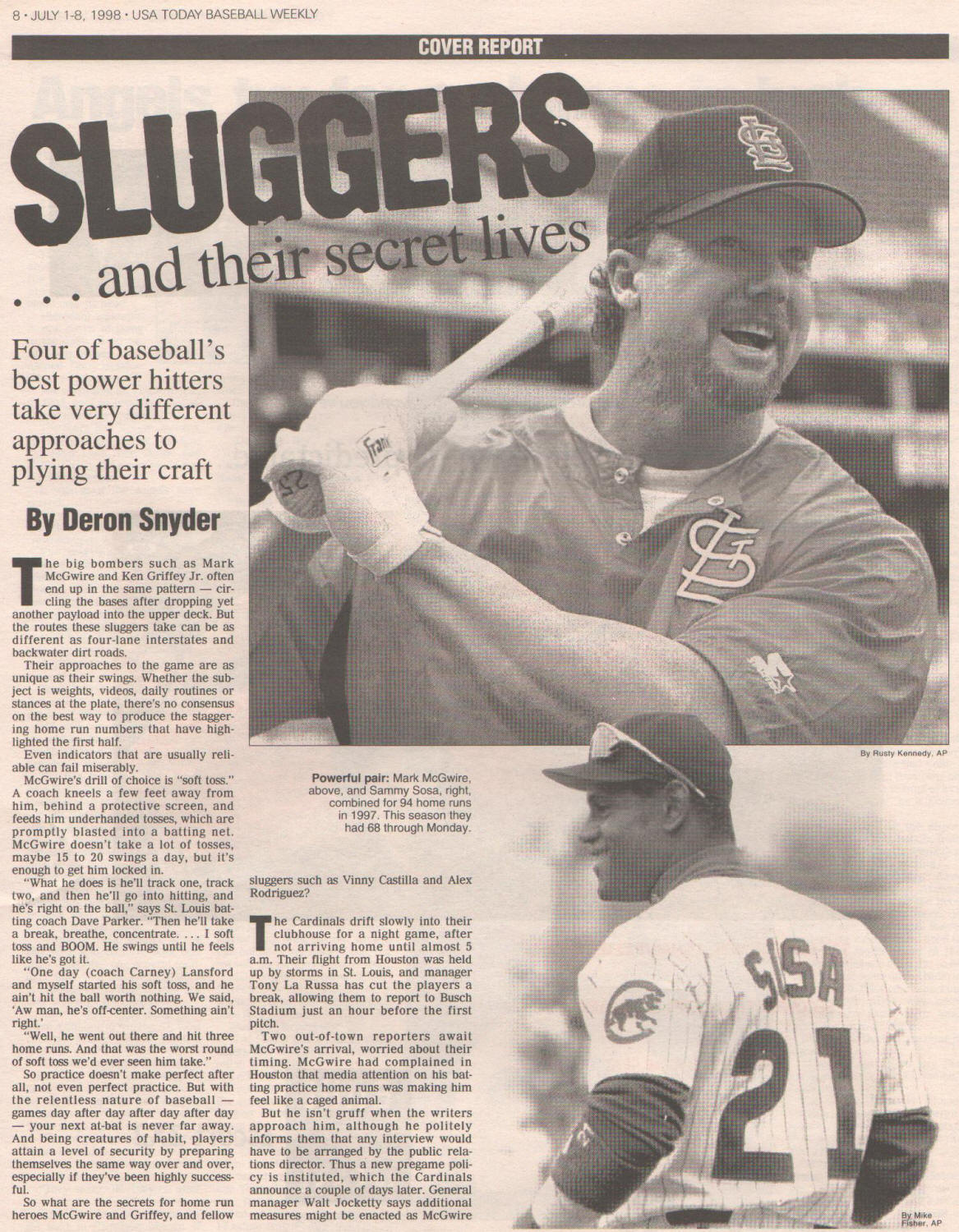 1998 - USA Today Baseball Weekly - Home Run Heros - Mark McGwire