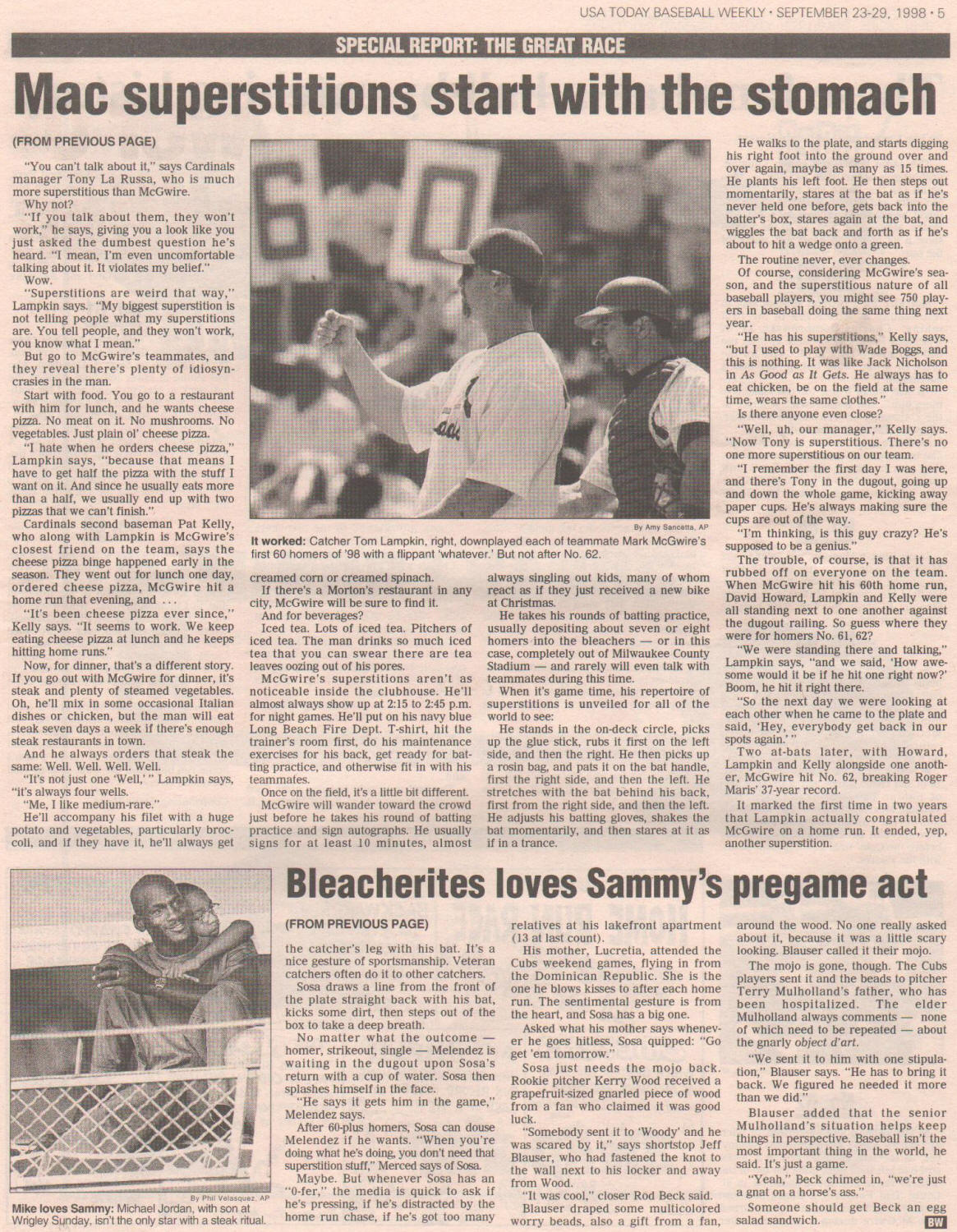 1998 - USA Today Baseball Weekly - Magical Mark McGwire